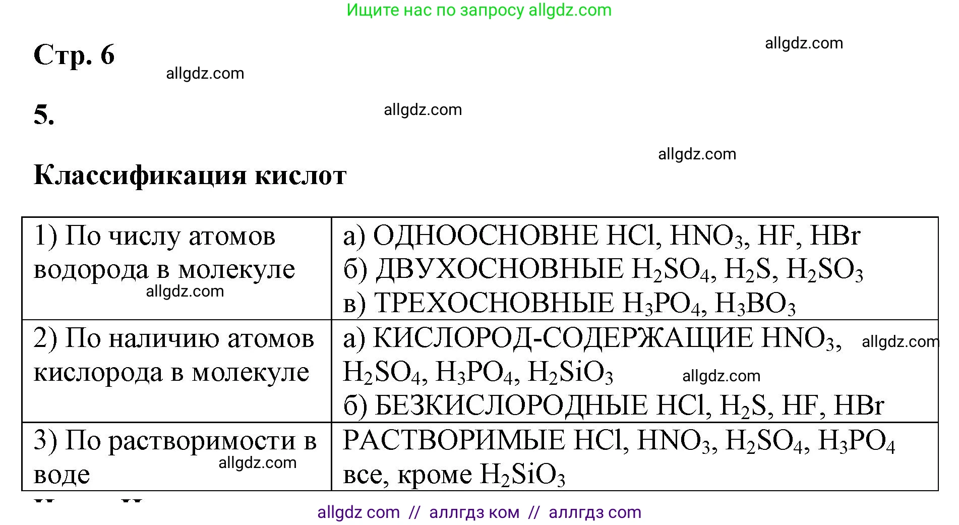 Химия, 9 класс рабочая тетрадь, авторы: Габриелян Олег Саргисович, Сладков Сергей Анатольевич, Остроумов Игорь Геннадьевич, издательство Просвещение, Москва, 2023, белого цвета, страница 6, номер 5, Решение