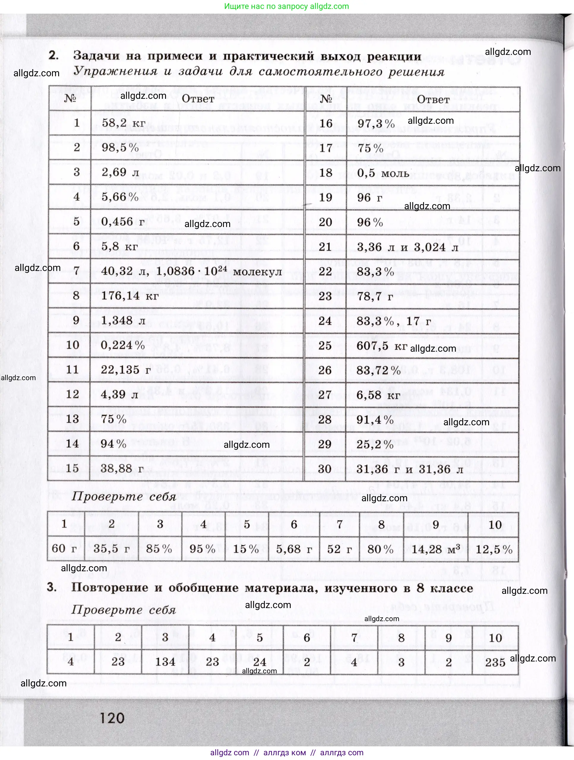 Химия, 9 класс Сборник задач и упражнений, авторы: Габриелян Олег Саргисович, Тригубчак Инесса Васильевна, издательство Просвещение, Москва, 2020, белого цвета, страница 120