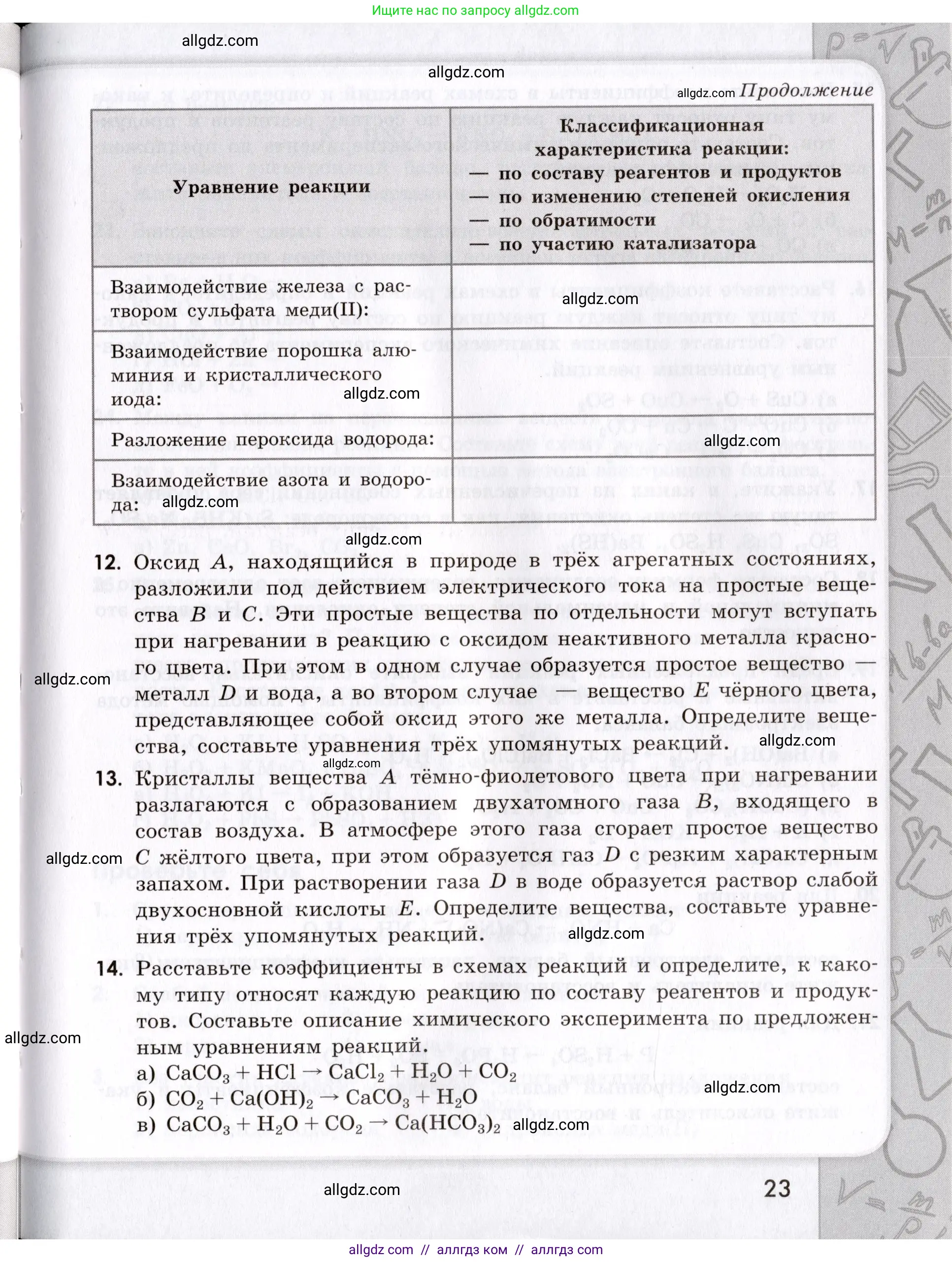 Химия, 9 класс Сборник задач и упражнений, авторы: Габриелян Олег Саргисович, Тригубчак Инесса Васильевна, издательство Просвещение, Москва, 2020, белого цвета, страница 23