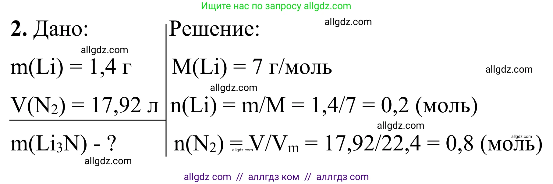 Химия, 9 класс Сборник задач и упражнений, авторы: Габриелян Олег Саргисович, Тригубчак Инесса Васильевна, издательство Просвещение, Москва, 2020, белого цвета, страница 6, номер 2, Решение