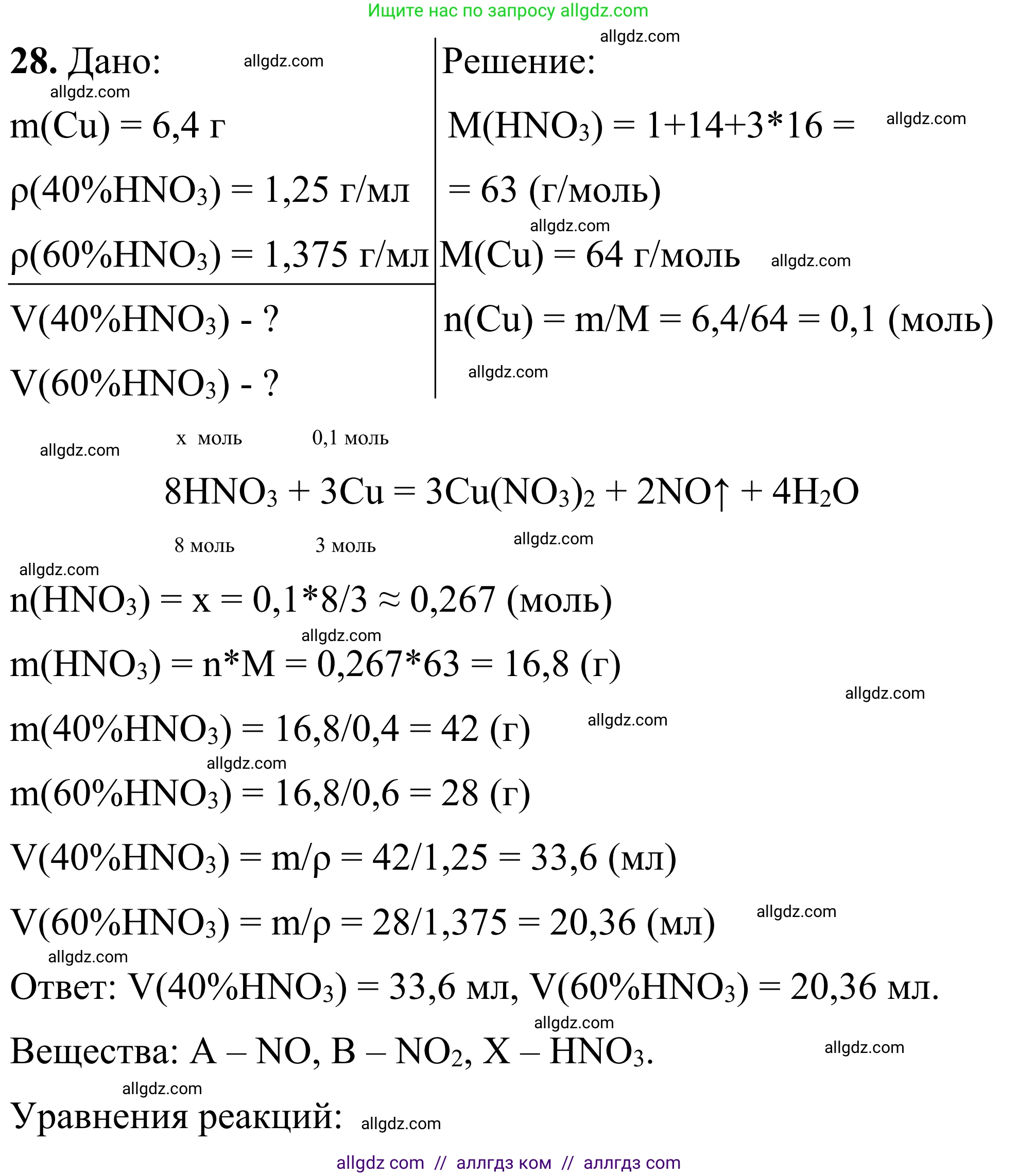 Химия, 9 класс Сборник задач и упражнений, авторы: Габриелян Олег Саргисович, Тригубчак Инесса Васильевна, издательство Просвещение, Москва, 2020, белого цвета, страница 79, номер 28, Решение