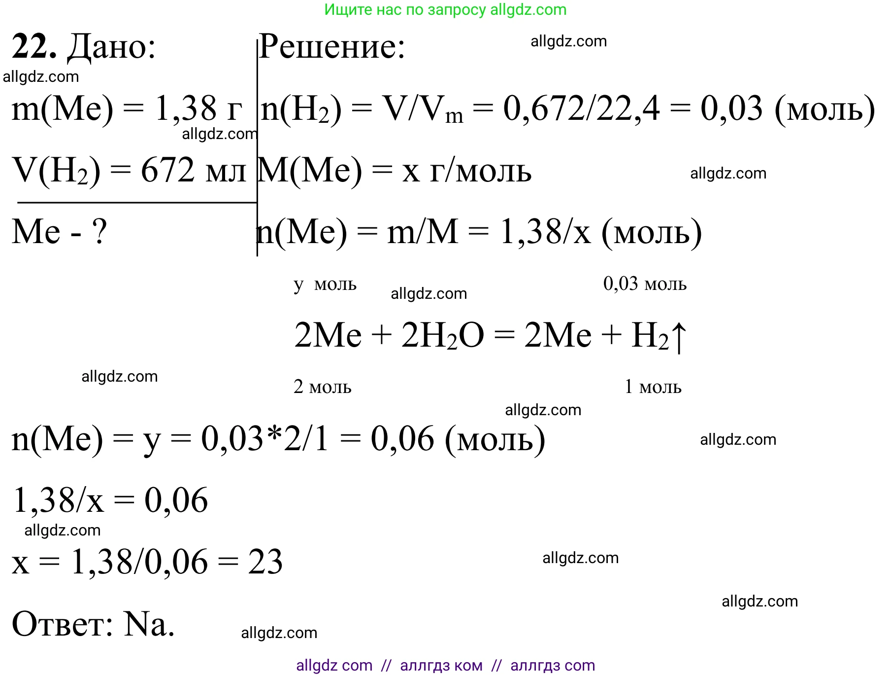 Химия, 9 класс Сборник задач и упражнений, авторы: Габриелян Олег Саргисович, Тригубчак Инесса Васильевна, издательство Просвещение, Москва, 2020, белого цвета, страница 104, номер 22, Решение