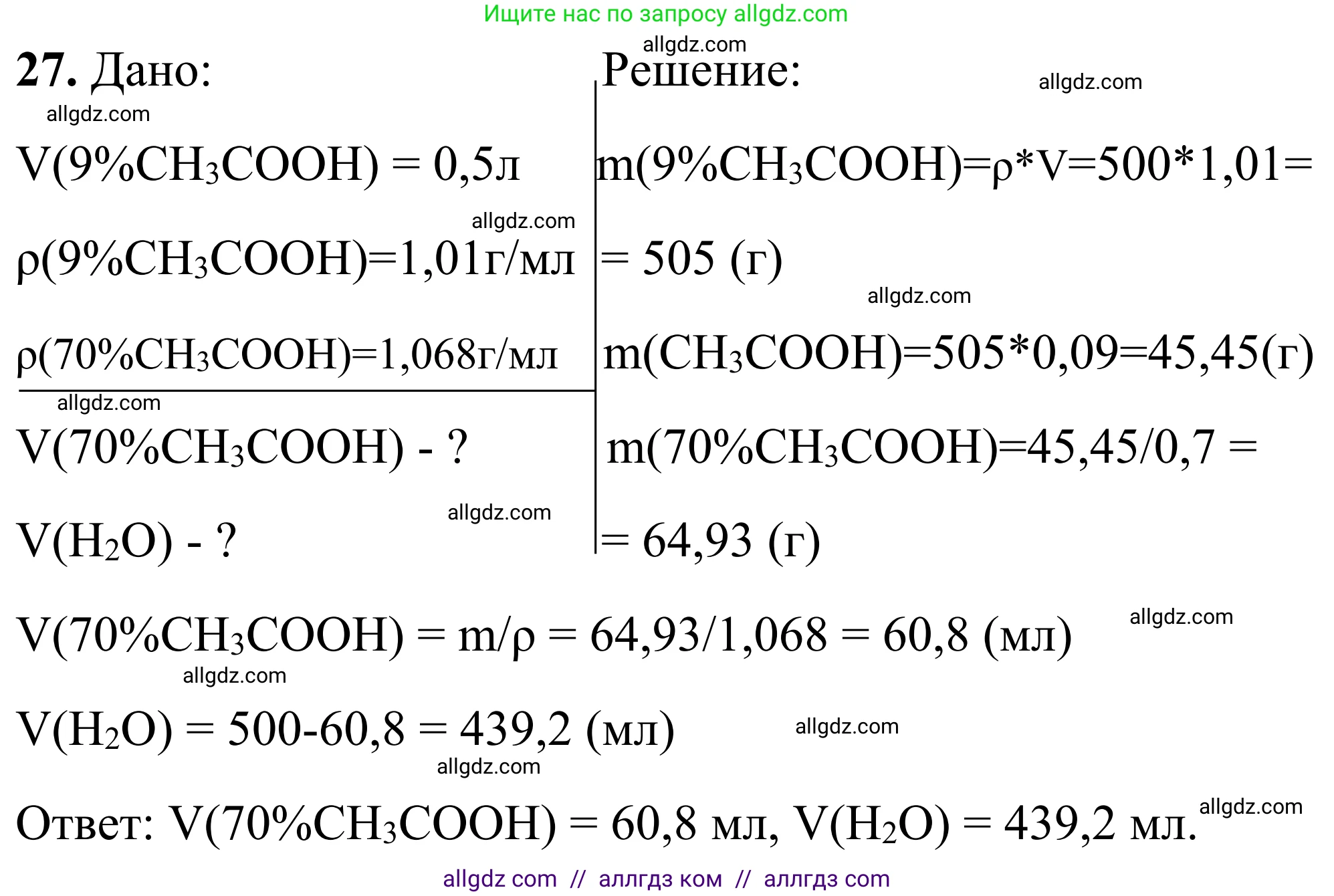 Химия, 9 класс Сборник задач и упражнений, авторы: Габриелян Олег Саргисович, Тригубчак Инесса Васильевна, издательство Просвещение, Москва, 2020, белого цвета, страница 116, номер 27, Решение