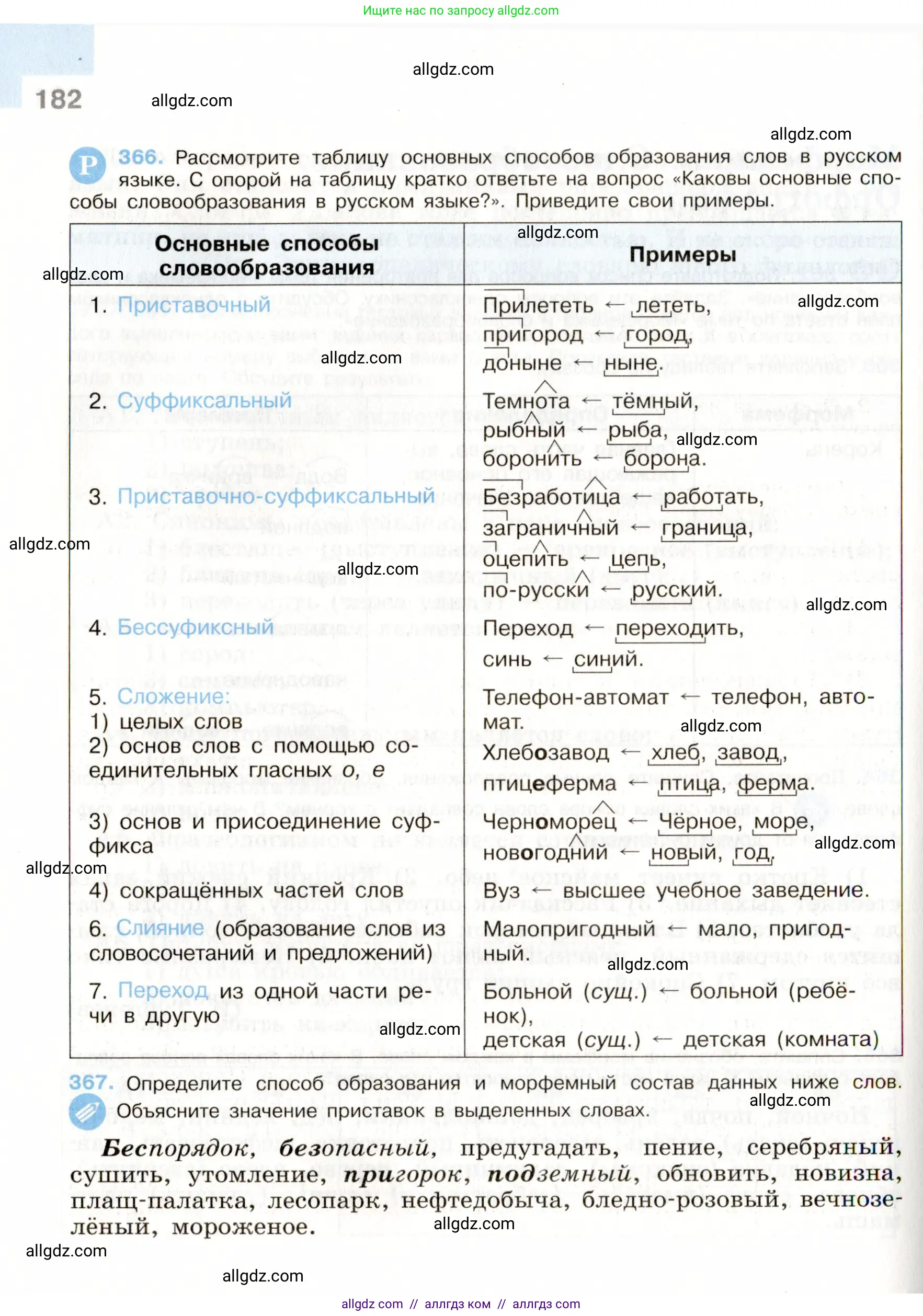 Русский язык, 9 класс Учебник, авторы: Бархударов Степан Григорьевич, Крючков Сергей Ефимович, Максимов Леонард Юрьевич, Чешко Лев Антонович, Николина Наталия Анатольевна, Мишина Клара Ивановна, Текучева Ирина Викторовна, Курцева Зоя Ивановна, Комиссарова Людмила Юрьевна, издательство Просвещение, Москва, 2023, салатового цвета, страница 182