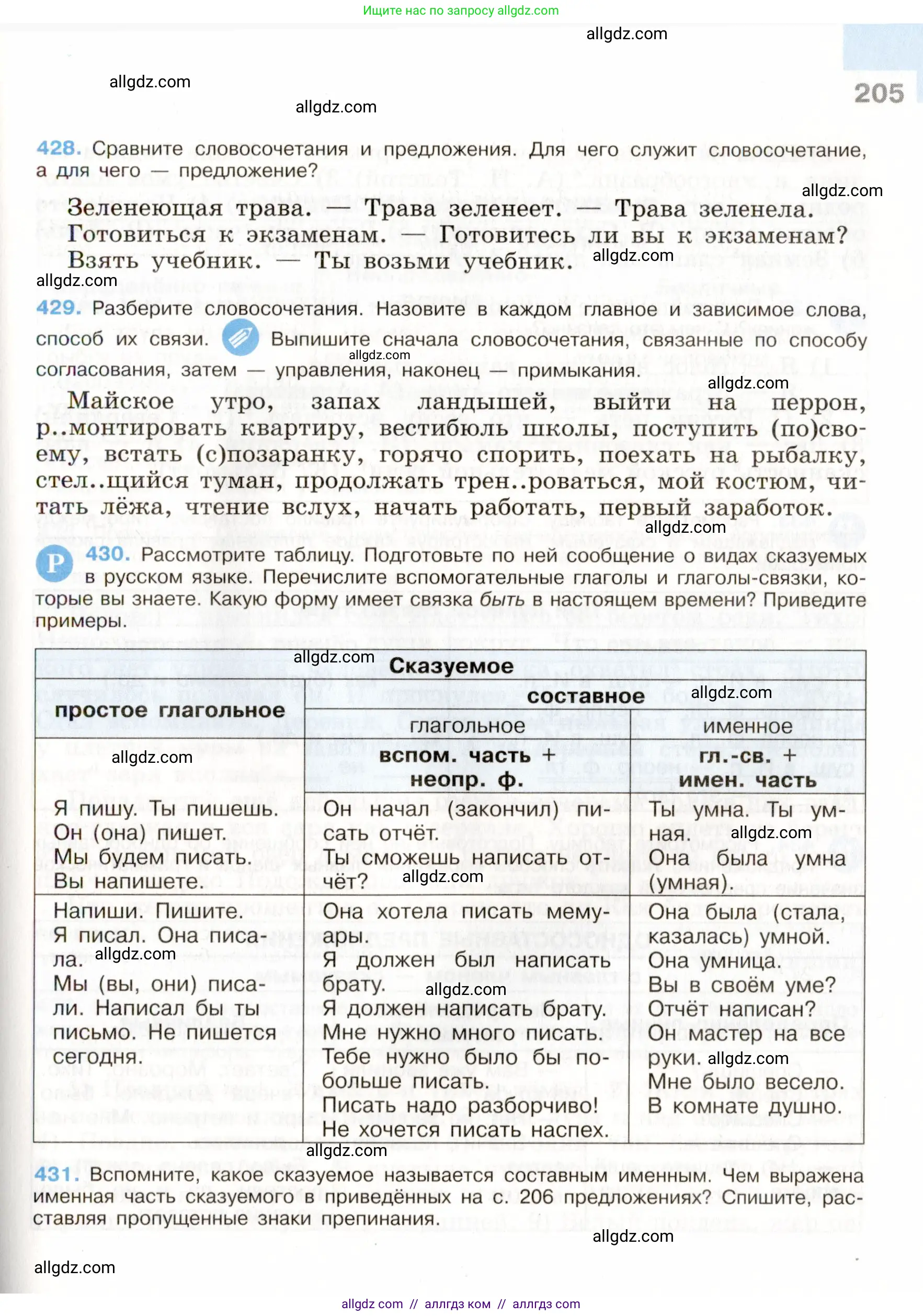 Русский язык, 9 класс Учебник, авторы: Бархударов Степан Григорьевич, Крючков Сергей Ефимович, Максимов Леонард Юрьевич, Чешко Лев Антонович, Николина Наталия Анатольевна, Мишина Клара Ивановна, Текучева Ирина Викторовна, Курцева Зоя Ивановна, Комиссарова Людмила Юрьевна, издательство Просвещение, Москва, 2023, салатового цвета, страница 205