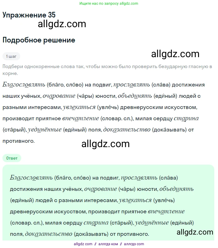 Русский язык, 9 класс Учебник, авторы: Бархударов Степан Григорьевич, Крючков Сергей Ефимович, Максимов Леонард Юрьевич, Чешко Лев Антонович, Николина Наталия Анатольевна, Мишина Клара Ивановна, Текучева Ирина Викторовна, Курцева Зоя Ивановна, Комиссарова Людмила Юрьевна, издательство Просвещение, Москва, 2023, салатового цвета, страница 19, номер 35, Решение 2019-2022