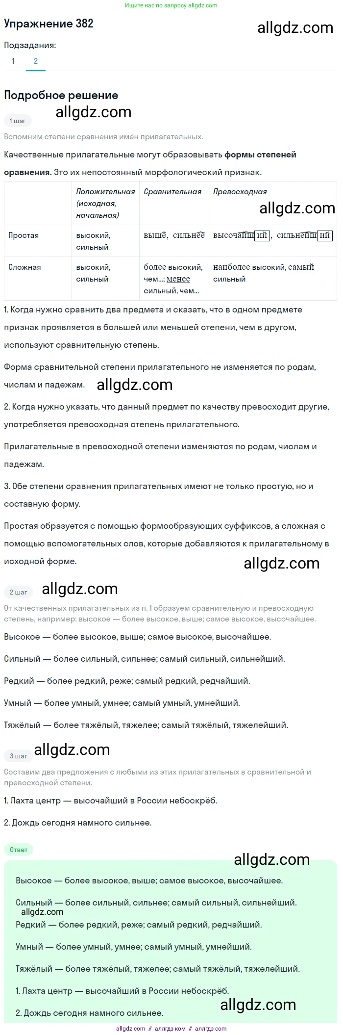 Русский язык, 9 класс Учебник, авторы: Бархударов Степан Григорьевич, Крючков Сергей Ефимович, Максимов Леонард Юрьевич, Чешко Лев Антонович, Николина Наталия Анатольевна, Мишина Клара Ивановна, Текучева Ирина Викторовна, Курцева Зоя Ивановна, Комиссарова Людмила Юрьевна, издательство Просвещение, Москва, 2023, салатового цвета, страница 204, номер 382, Решение 2019-2022 (продолжение 2)