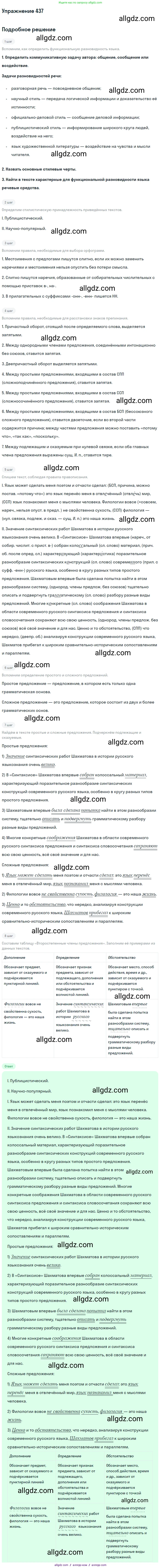 Русский язык, 9 класс Учебник, авторы: Бархударов Степан Григорьевич, Крючков Сергей Ефимович, Максимов Леонард Юрьевич, Чешко Лев Антонович, Николина Наталия Анатольевна, Мишина Клара Ивановна, Текучева Ирина Викторовна, Курцева Зоя Ивановна, Комиссарова Людмила Юрьевна, издательство Просвещение, Москва, 2023, салатового цвета, страница 227, номер 437, Решение 2019-2022